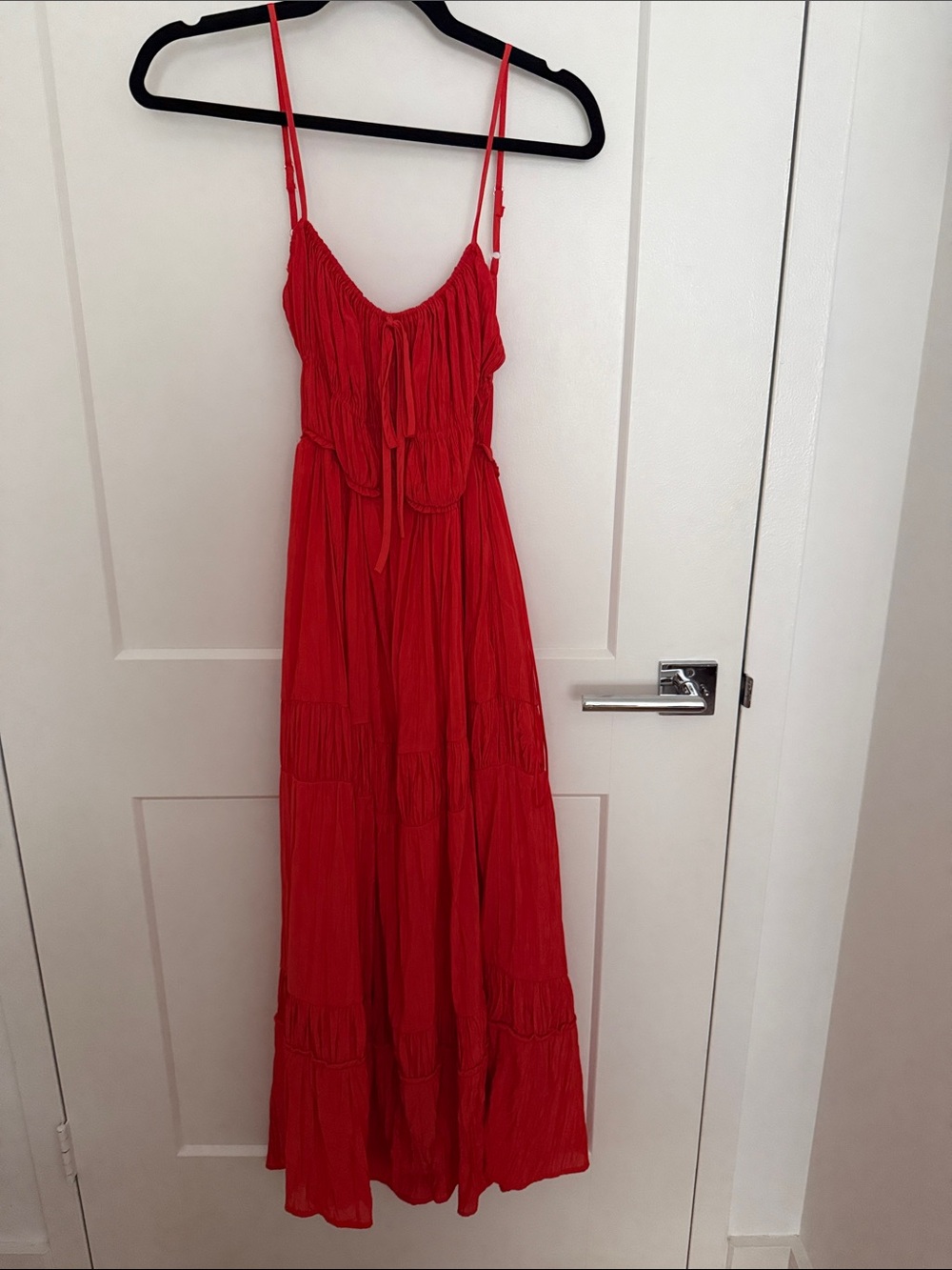 Orange Spaghetti-Strap Maxi Dress